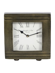 Libra Interiors Bruised Brass Hornchurch Antique Finish Mantel Clock - Image 2 of 6