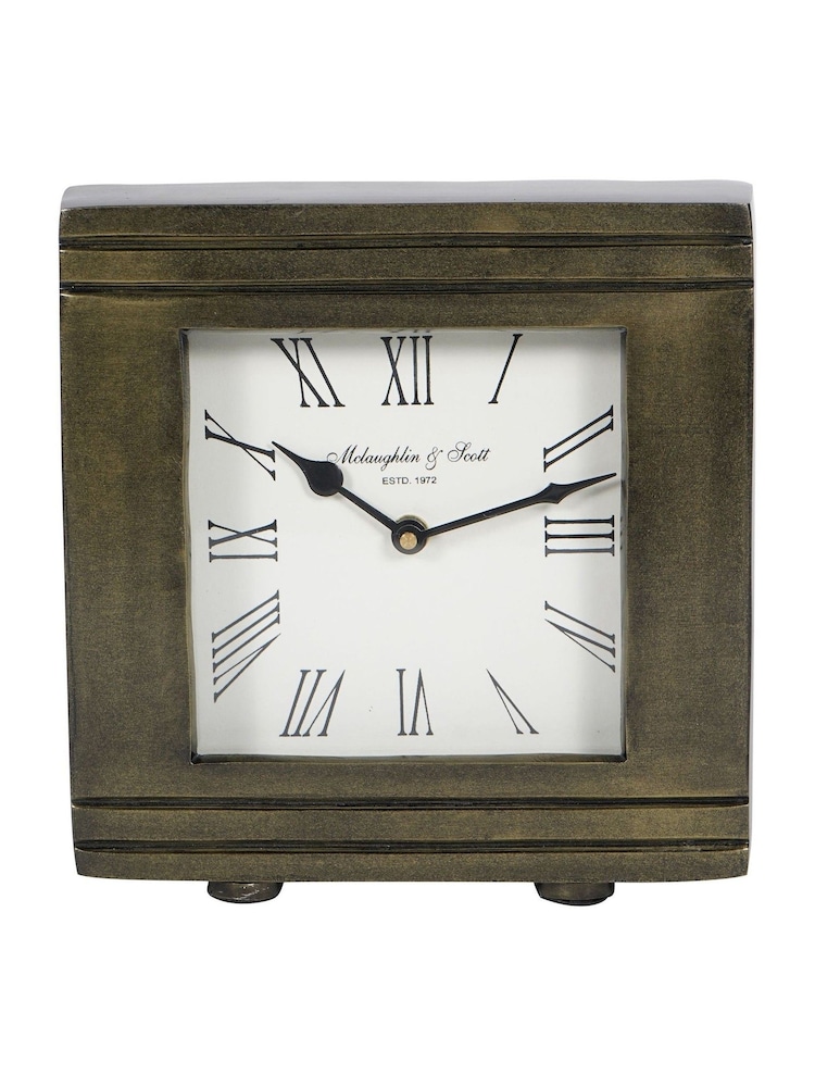 Libra Interiors Bruised Brass Hornchurch Antique Finish Mantel Clock - Image 2 of 6