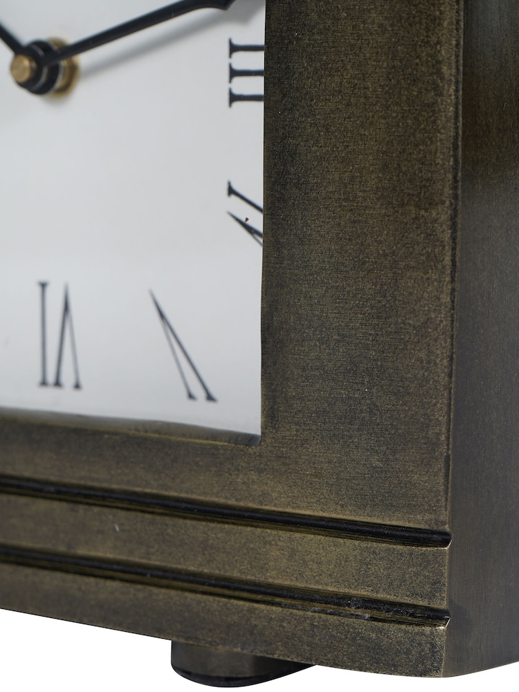 Libra Interiors Bruised Brass Hornchurch Antique Finish Mantel Clock - Image 6 of 6
