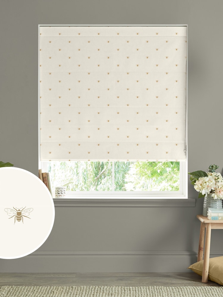 Sophie Allport Cream Bees Silhouette Made to Measure 100% Cotton Roman Blind - Image 1 of 6