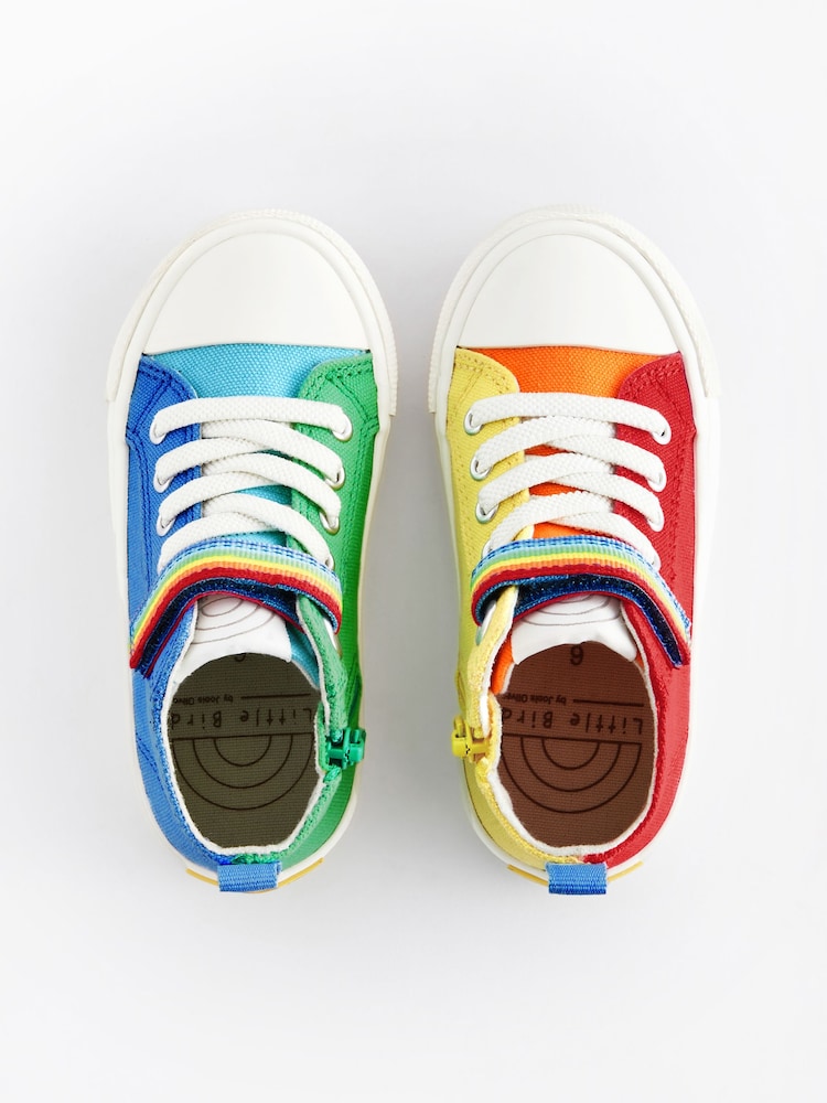 أحمر/أزرق - Little Bird by Jools Oliver Multi Canvas Hi-Top Trainers - صورة 1 من 6
