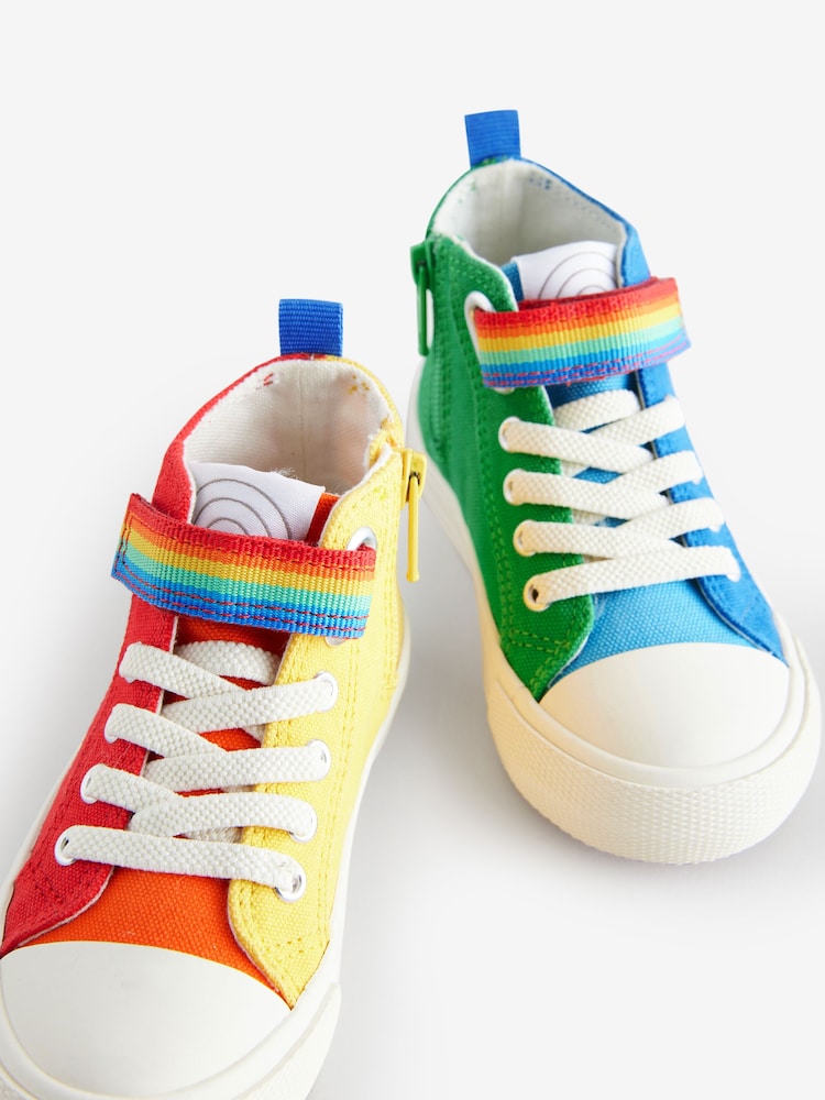 أحمر/أزرق - Little Bird by Jools Oliver Multi Canvas Hi-Top Trainers - صورة 2 من 6