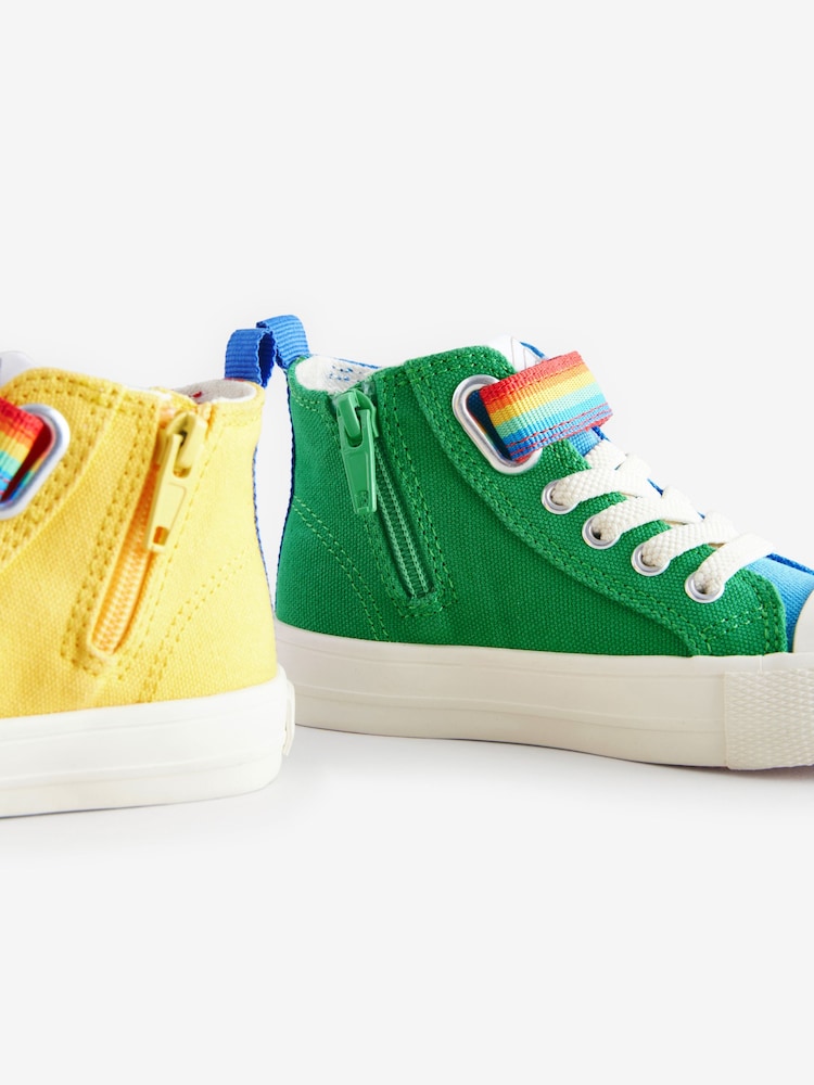 Little Bird by Jools Oliver Red/Blue Younger Multi Canvas Hi-Top Trainers - Image 4 of 6