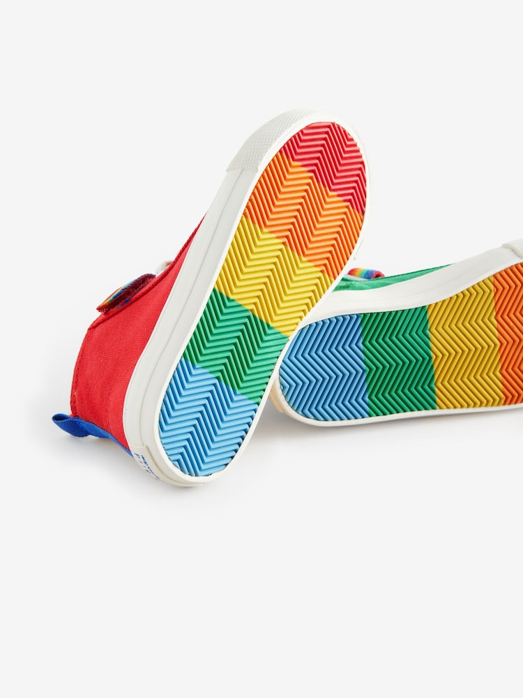 أحمر/أزرق - Little Bird by Jools Oliver Multi Canvas Hi-Top Trainers - صورة 6 من 6