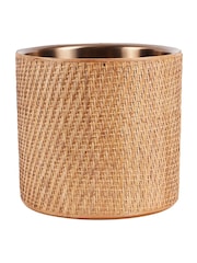 Libra Interiors Burnish Brass Rattan Dusky Gold Champagne Cooler - Image 2 of 5