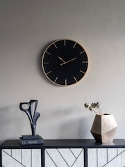 Libra Interiors Black Brass Perforated Indoor Wall Clock - Image 1 of 6