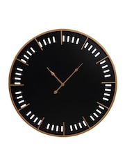 Libra Interiors Black Brass Perforated Indoor Wall Clock - Image 2 of 6