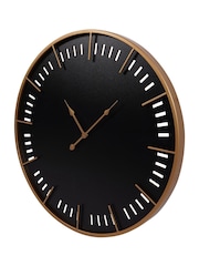 Libra Interiors Black Brass Perforated Indoor Wall Clock - Image 3 of 6