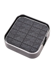 Libra Interiors Set of 4 Black Squares Pattern Coasters - Image 2 of 4