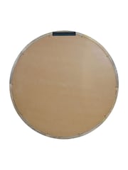 Libra Interiors Natural Leon Round Solid Wood Small Mirror 70cm - Image 3 of 4
