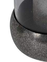 Libra Interiors Silver Dusky Finish Medium Glass Hurricane Candle Holder - Image 3 of 4