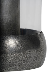 Libra Interiors Silver Dusky Finish Medium Glass Hurricane Candle Holder - Image 4 of 4