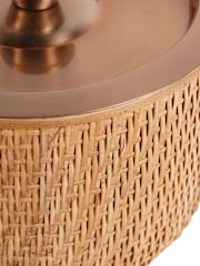 Libra Interiors Burnish Brass Rattan Dusky Gold Ice Bucket with Lid - Image 5 of 6