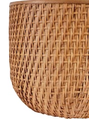 Libra Interiors Burnish Brass Rattan Dusky Gold Ice Bucket with Lid - Image 6 of 6