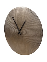 Libra Interiors Champagne Gold Textured Wall Clock - Image 3 of 6