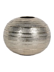 Libra Interiors Antique Gold Gilver Rings Ball Vase - Image 2 of 5