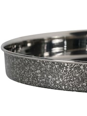 Libra Interiors Silver Dusky Finish Round Bar Tray 35cm - Image 3 of 3