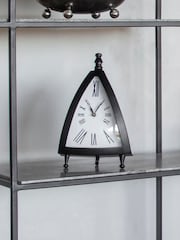 Libra Interiors Black Pyramid Mantel Clock - Image 1 of 6