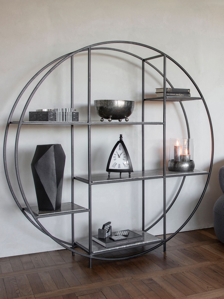 Libra Interiors Black Pyramid Mantel Clock - Image 2 of 6