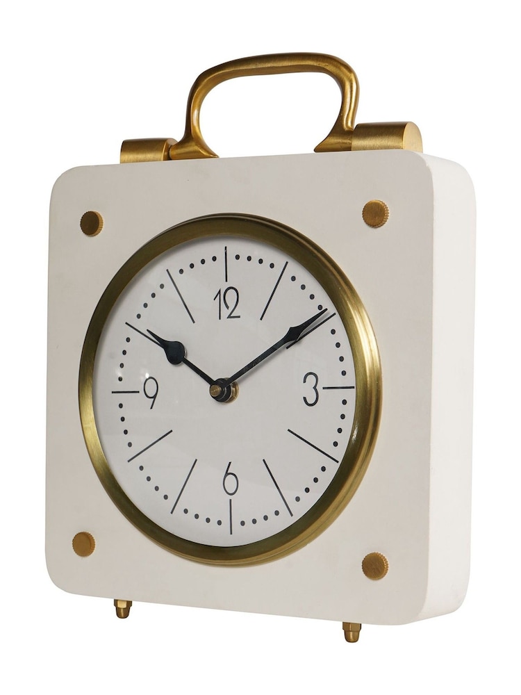 Libra Interiors Ivory Gold Kimberley Mantel Clock - Image 2 of 6 Libra Interiors Ivory Gold Kimberley Mantel Clock - Image 2 of 6