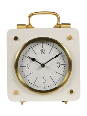 Libra Interiors Ivory Gold Kimberley Mantel Clock - Image 3 of 6