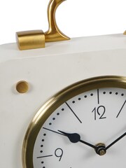 Libra Interiors Ivory Gold Kimberley Mantel Clock - Image 5 of 6