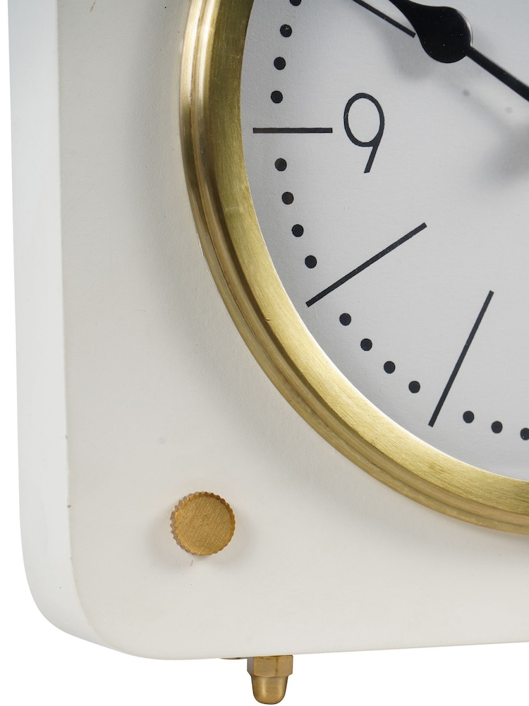 Libra Interiors Ivory Gold Kimberley Mantel Clock - Image 6 of 6