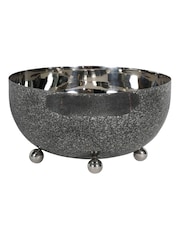 Libra Interiors Silver Medium Dusky Finish Round Bowl 30cm - Image 2 of 3