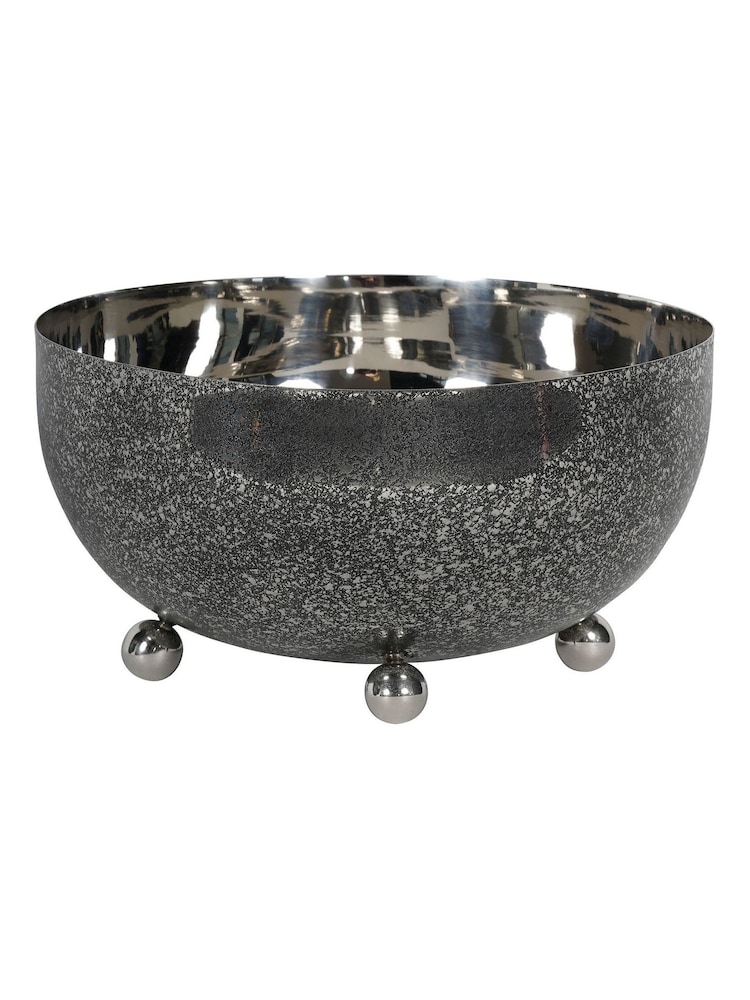 Libra Interiors Silver Medium Dusky Finish Round Bowl 30cm - Image 2 of 3