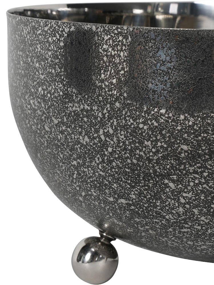 Libra Interiors Silver Medium Dusky Finish Round Bowl 30cm - Image 3 of 3