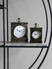 Libra Interiors Bruised Brass Taunton Antique Finish Mantel Clock - Image 1 of 6