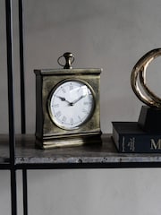 Libra Interiors Bruised Brass Taunton Antique Finish Mantel Clock - Image 2 of 6