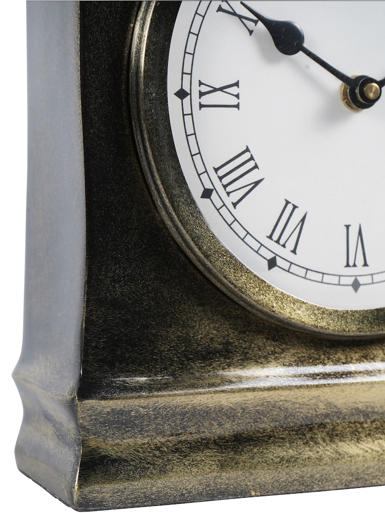 Libra Interiors Bruised Brass Taunton Antique Finish Mantel Clock - Image 6 of 6