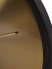 Libra Interiors Black Smoky Wood Frame Frame W Brass A Iron Dial Wall Clock with Wooden Frame - Image 4 of 4