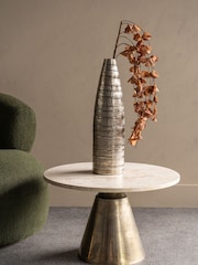 Libra Interiors Antique Gold Gilver Rings Vase - Image 2 of 6