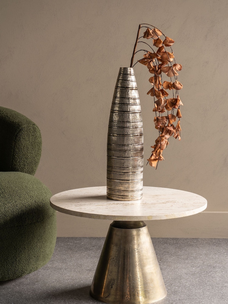 Libra Interiors Antique Gold Gilver Rings Vase - Image 2 of 6