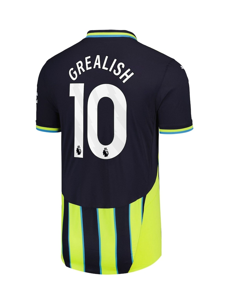 Puma Blue Manchester City Away Authentic Shirt 2024-25 Grealish 10 Printing - Image 3 of 3