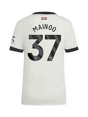 adidas orignal White Womens Manchester United EPL Third Authentic Shirt 2024-25 With Mainoo 37 Printing - Image 3 of 3
