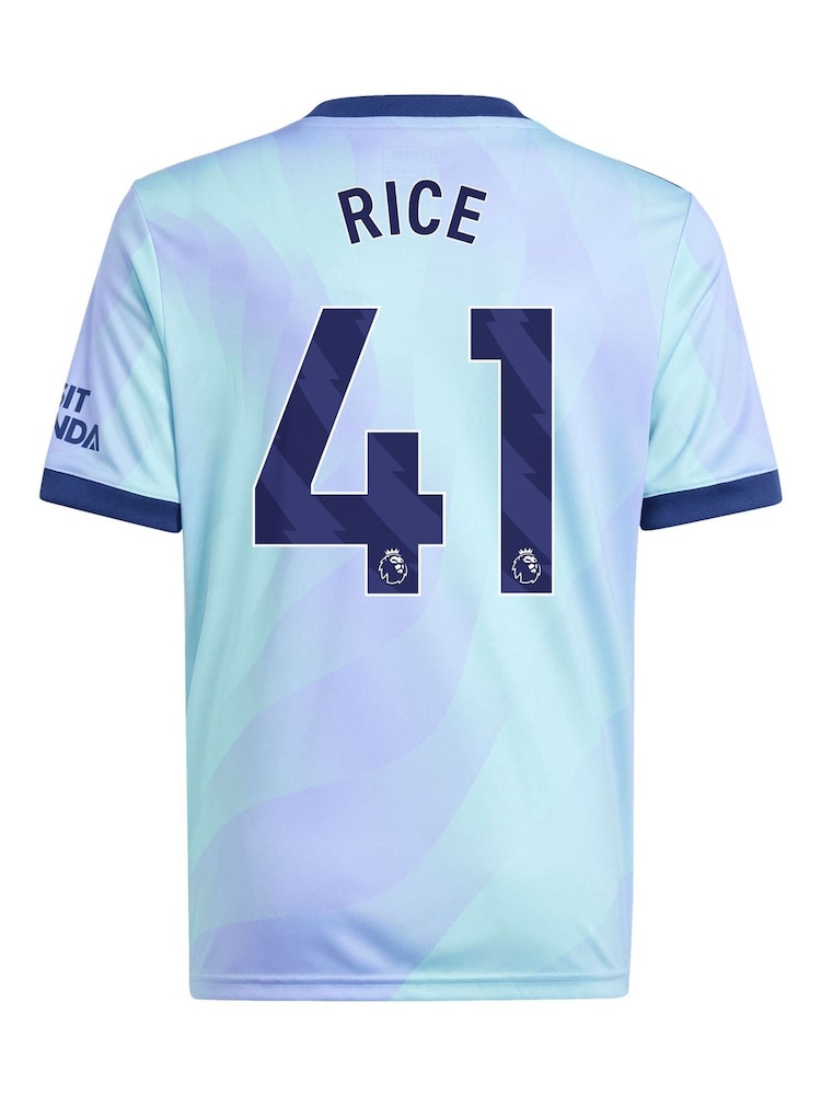 adidas Blue Kids Rice 41 printing Arsenal Third Shirt 2024-25 - Image 3 of 3