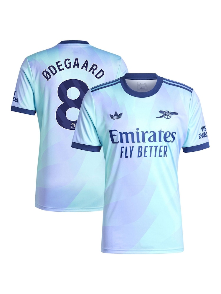 adidas Blue Arsenal Third Shirt 2024-25 Odegaard 8 Printing - Image 1 of 3