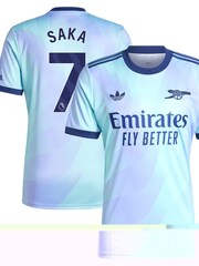 adidas Blue Arsenal Third Shirt 2024-25 Saka 7 Printing - Image 3 of 3