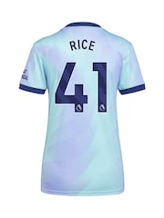 adidas Blue Womens Arsenal Third Shirt 2024-25 Rice 41 Printing - Image 3 of 3