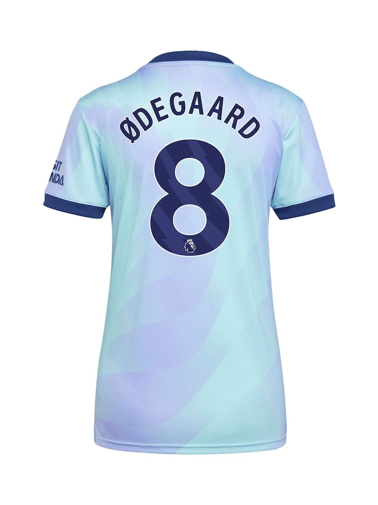 adidas Blue Womens Arsenal Third Shirt 2024-25 Odegaard 8 Printing - Image 3 of 3