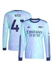 adidas orignal Blue Arsenal Third Shirt 2024-25 Long Sleeve Rice 41 Printing - Image 1 of 3