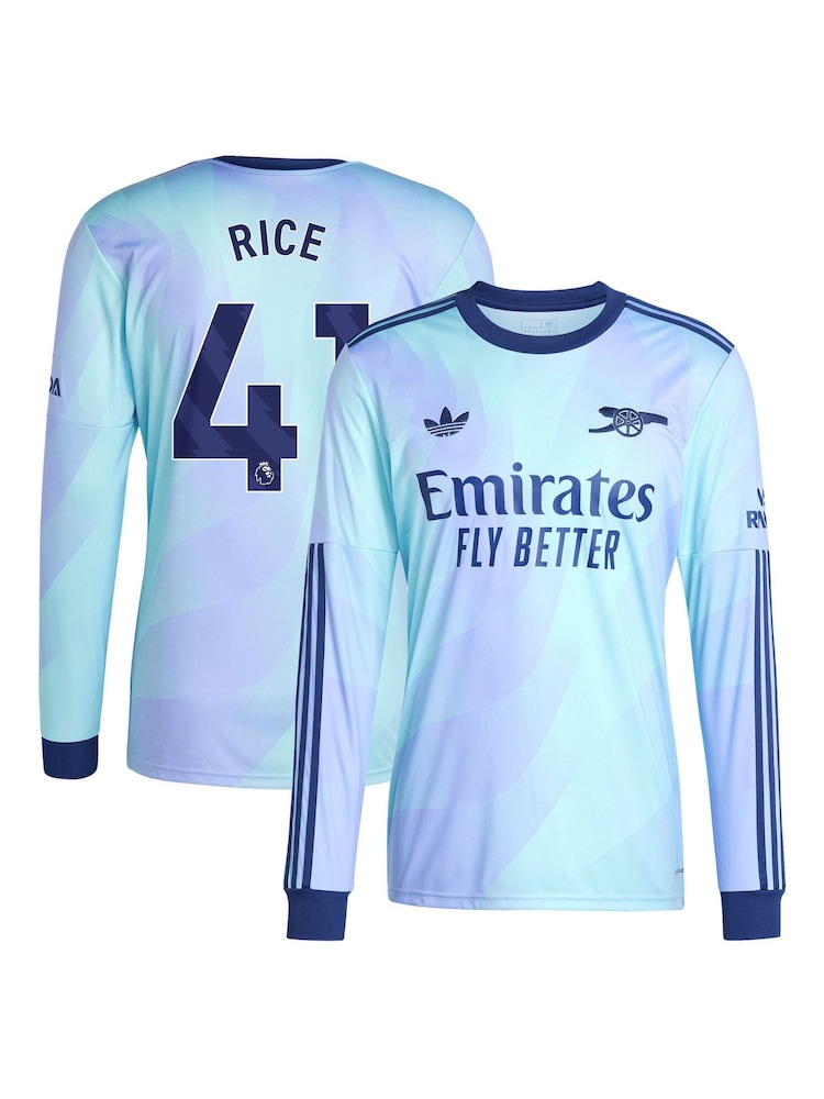 adidas orignal Blue Arsenal Third Shirt 2024-25 Long Sleeve Rice 41 Printing - Image 1 of 3