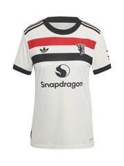 adidas White Womens Manchester United EPL Third Authentic Shirt 2024-25 With B.Fernandes 8 Printing - Image 1 of 3