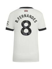 adidas White Womens Manchester United EPL Third Authentic Shirt 2024-25 With B.Fernandes 8 Printing - Image 2 of 3