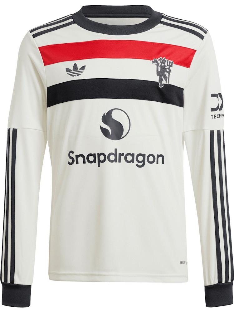 adidas Kids Manchester United EPL Third Shirt 2024-25 Long Sleeve with Rashford 10 Printing - Imagen 2 de 3