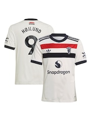 adidas White Kids Manchester United EPL Third Shirt 2024-25 with Hojlund 9 Printing - Image 1 of 3