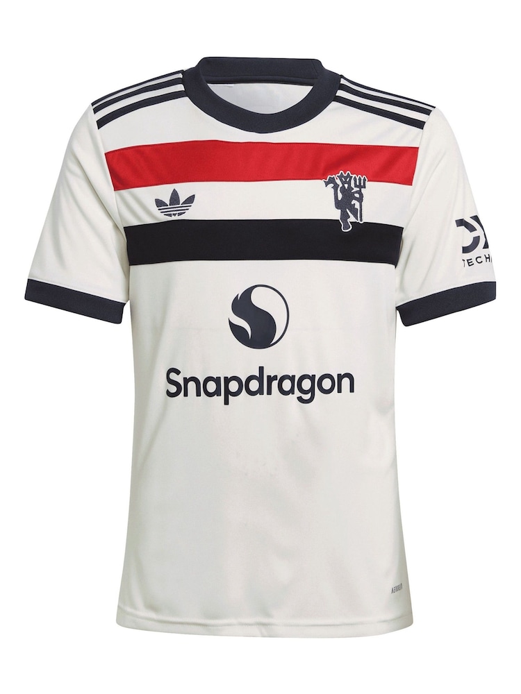 adidas White Kids Manchester United EPL Third Shirt 2024-25 with Hojlund 9 Printing - Image 2 of 3